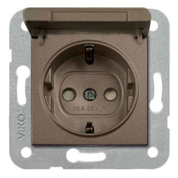 Viko Artline Novella Kapaklı Topraklı Çocuk Korumalı Priz Mekanizma + Kapak 92600008 Antrasit