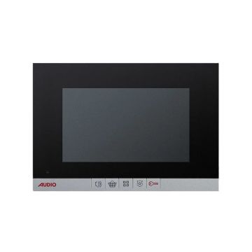 Audio 7'' 14 Daire Mekanik Butonlu Siyah Gövde Görüntülü Diafon Paketi
