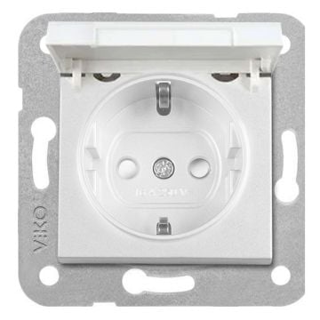 Viko Artline Novella Kapaklı Topraklı Çocuk Korumalı Priz Mekanizma + Kapak 92600008 Beyaz
