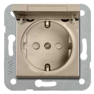 Viko Artline Novella Kapaklı Topraklı Çocuk Korumalı Priz Mekanizma + Kapak 92600008 Bronz