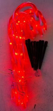 Baston Bahçe ve Çit Önü Yılbaşı Süsleme 3 Metre 8 Bastonlu Dış Mekan Yılbaşı Süsü snc-819-1