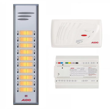 Audio SAÇ301 Konsept Serisi 20 Daire Sesli Çift Sıralı Kapıcılı Diafon Paket