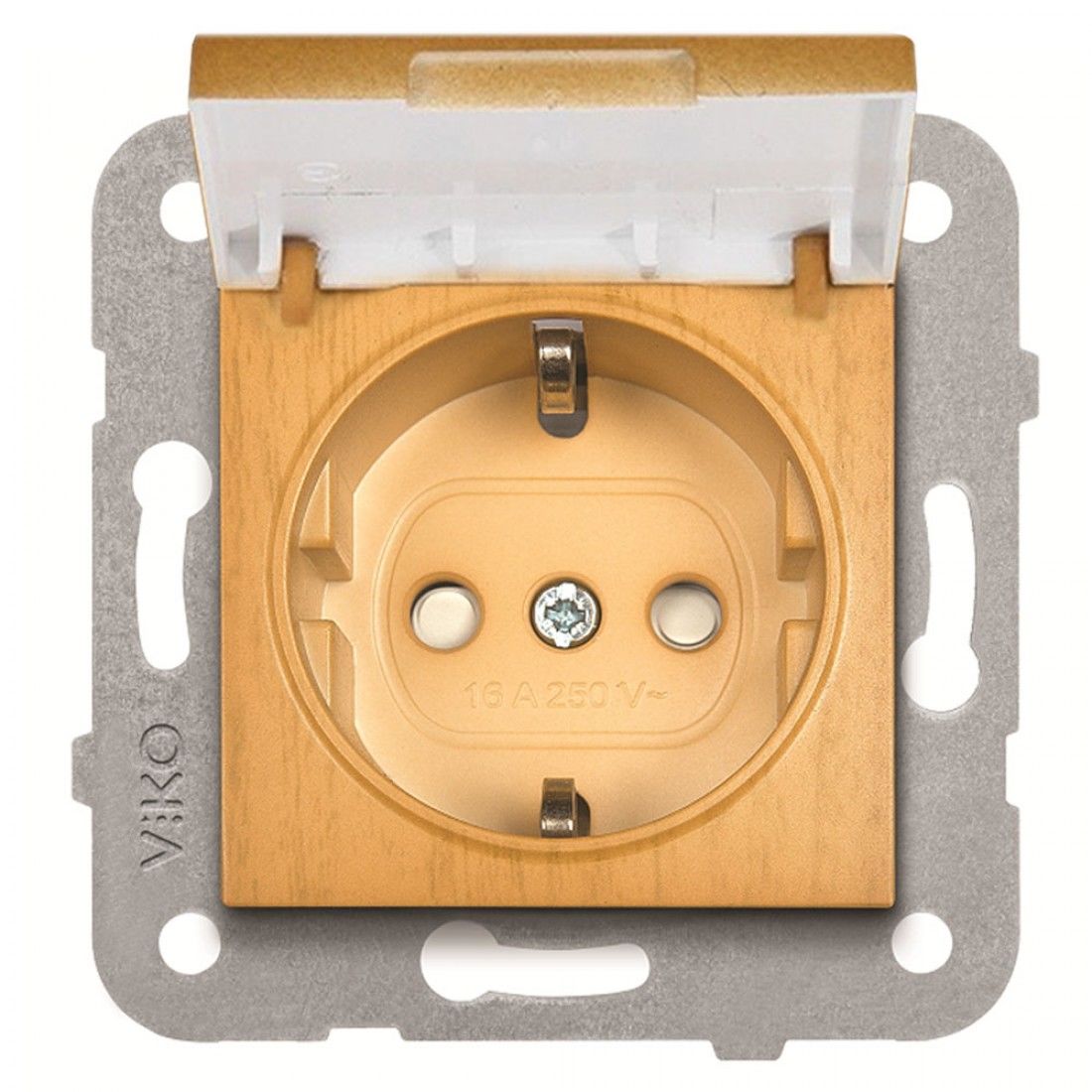 Viko Artline Novella Kapaklı Topraklı Çocuk Korumalı Priz Mekanizma + Kapak 92600008 Kayın
