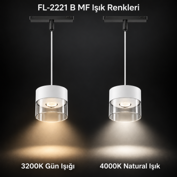 Forlife Magfit FL-2221 B MF 9W Sarkıt Avize Magnet Ray Aydınlatma Beyaz Kasa