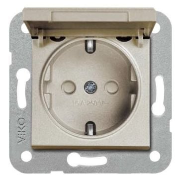 Viko Artline Novella Kapaklı Topraklı Çocuk Korumalı Priz Mekanizma + Kapak 92600008 Saten