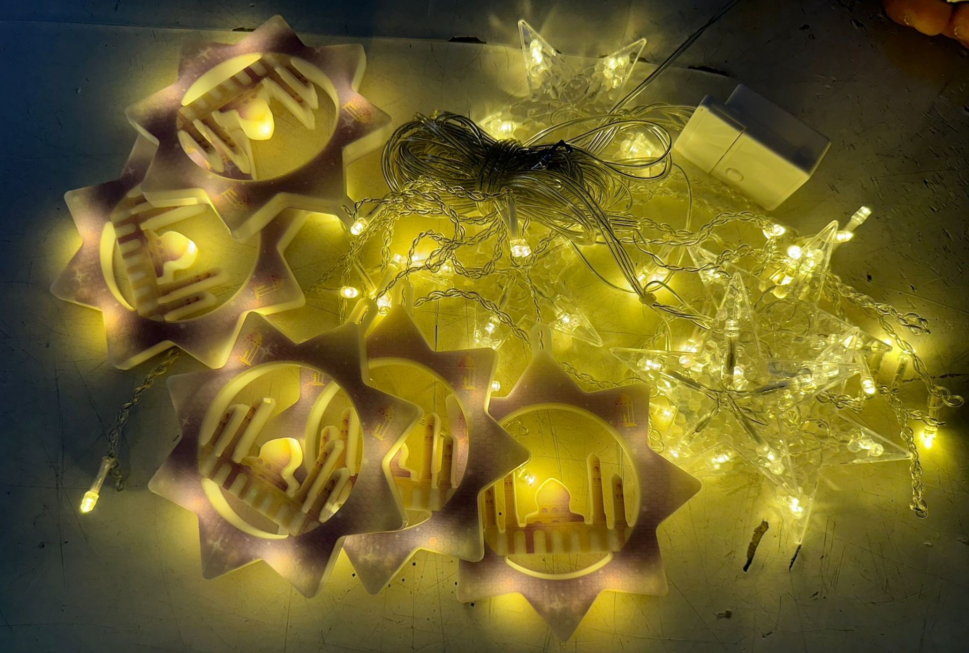 Animasyonlu Camii ve Yıldız Set Led Perde Süsü 60-90 Cm 3 Metre Cami ve Yıldız Süsleme SNC-709-2