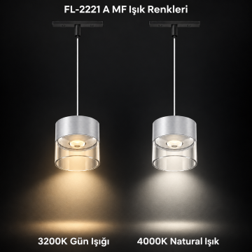 Forlife Magfit FL-2221 A MF 9W Sarkıt Avize Magnet Ray Aydınlatma Mat Gümüş Kasa