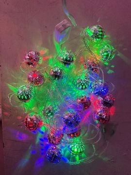 Animasyonlu RGB 20 Top Ledli Yılbaşı Ağacı Süsü 4 Metre Yılbaşı Süsleme SNC-212-1