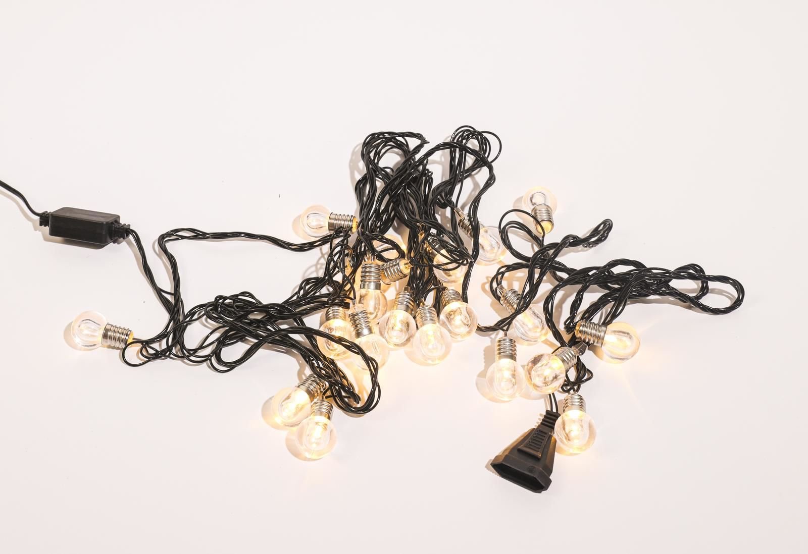 Soft Top Yılbaşı Ağacı Süsü 5 Metre 20 Toplu Fiş Tipi Siyah Kablo SNC-218