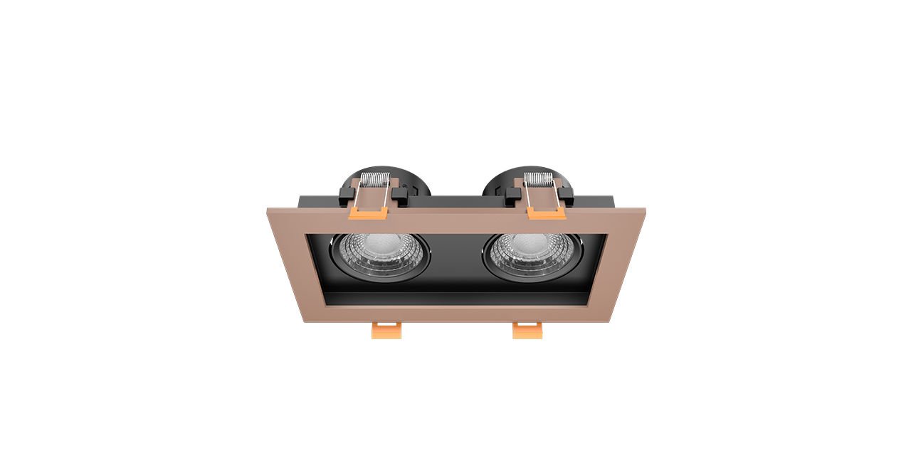 Goya 2x8 Watt İkili Kare Dimlenebilir Samsung Ledli Spot Armatür GY 1743-8 3000  K (Gün Işığı) - Siyah - Rose - Dimsiz