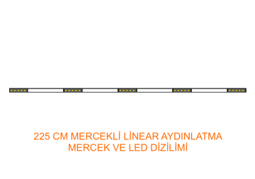 Mercekli Led Linear Aydınlatma 225Cm Samsung Led Sıva Üstü Lineer Armatür 3x6 Cm Kasa