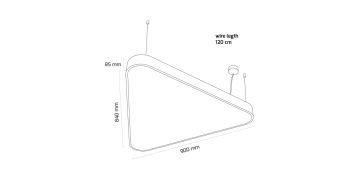Goya 109 Watt Samsung Ledli Dekoratif Sarkıt Üçgen Davul Linear Aydınlatma 90CM GY 8117-90