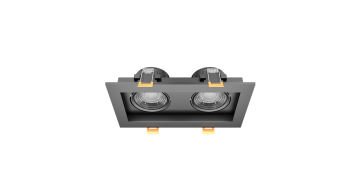 Goya 2x8 Watt İkili Kare Dimlenebilir Samsung Ledli Spot Armatür GY 1743-8 3000  K (Gün Işığı) - Siyah - Siyah - Dimsiz