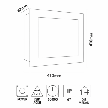 Kanopi Benzin İstasyonu İç ve Dış Mekan Led Aydınlatma Armatürü 100W