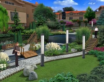 Bozok Dış Mekan Modern Bahçe Armatürü Led Yol Aydınlatma Direği 225 Cm