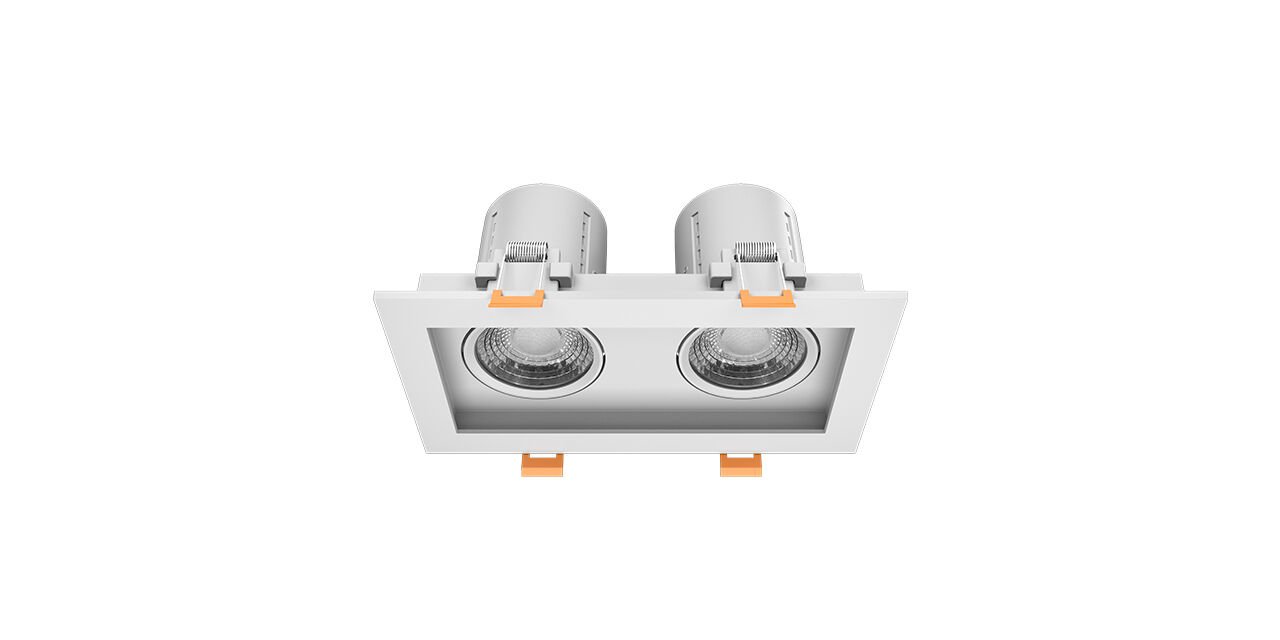 Goya 2x8 Watt İkili Kare Dimlenebilir Samsung Ledli Spot Armatür GY 1743-8 4000K (Natural Işık) - Beyaz - Beyaz - Dimsiz