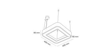 Goya 28 Watt Samsung Ledli Dekoratif Sarkıt Oval Kare Linear Aydınlatma 40CM GY 8114-40