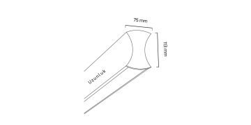 Goya 26+18 Watt Samsung Ledli Dekoratif Sarkıt Linear Armatür 60CM GY 8049-60 6500K (Beyaz Işık) - Beyaz - Sıva Üzeri Montaj
