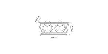 Goya 2x36 Watt Samsung Ledli Kare Cob Led Spot Mağaza Armatürü GY 3052-42