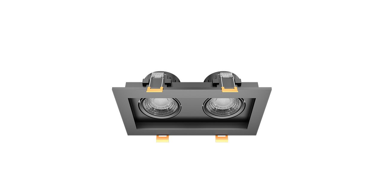 Goya 2x8 Watt İkili Kare Dimlenebilir Samsung Ledli Spot Armatür GY 1743-8 4000K (Natural Işık) - Siyah - Siyah - Dimsiz