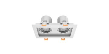Goya 2x8 Watt İkili Kare Dimlenebilir Samsung Ledli Spot Armatür GY 1743-8 6500K (Beyaz Işık) - Beyaz - Beyaz - Dimli
