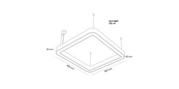 Goya 73 Watt Samsung Ledli Dekoratif Sarkıt Oval Kare Linear Aydınlatma 90CM GY 8114-90