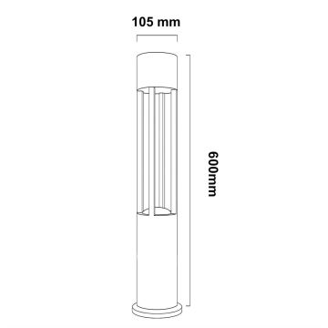 Kratos Dış Mekan Modern Bahçe Armatürü Led Yol Aydınlatması Bollard Aydınlatma 60CM