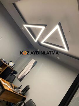 Üçgen Linear Aydınlatma Modern Led Avize Lineer Armatür