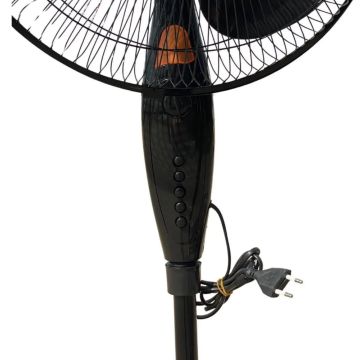 Yumatu Zaman Ayarlı 3 Kademeli 16'' Ayaklı Vantilatör Siyah Kasa