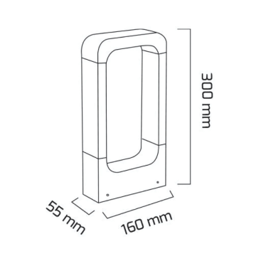 Odin Dış Mekan Modern Bahçe Armatürü Led Yol Aydınlatması Bollard Aydınlatma 30CM