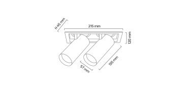 Goya 2x14 Watt Samsung Ledli Yuvarlak Cob Led Spot Mağaza Armatürü GY 3152-14 2700K (Sarı Işık) - Beyaz - Dimsiz