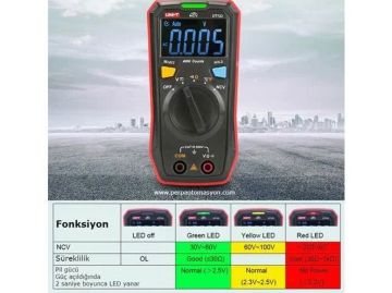 Unit Ut123 Cepte Taşınabilir Dijital Led Ekranlı Multimetre Ölçü Aleti