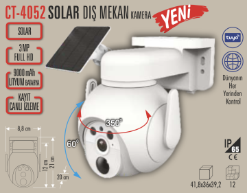 Cata Solar Dış Mekan Akıllı Güvenlik Kamerası Wifi Bağlantılı ct-4052