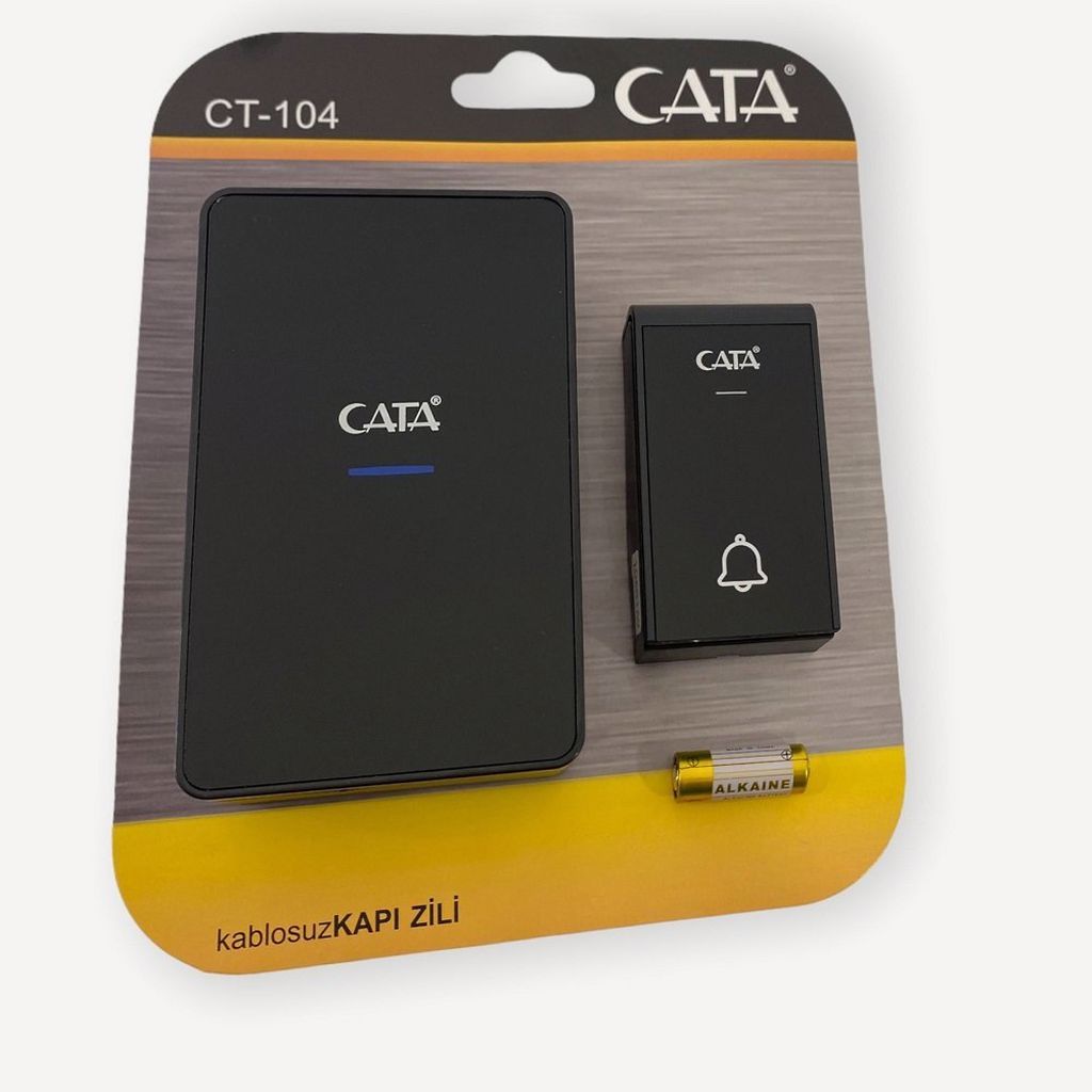 Cara Lüx Model Led Işıklı Kablosuz Uzaktan Kumandalı Kapı Zili Siyah CT-104