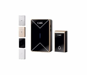 Cara Lüx Model Led Işıklı Kablosuz Uzaktan Kumandalı Kapı Zili Siyah/Gold CT-104