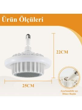 Cata 3 Renk Yanma Modlu Güneş Isıtıcılı Fan Led Ampul Aydınlatma CT-1160