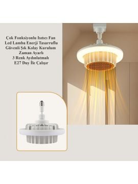 Cata 3 Renk Yanma Modlu Güneş Isıtıcılı Fan Led Ampul Aydınlatma CT-1160