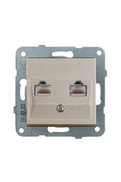 Viko Artline Novella İkili Data Prizi (2 X RJ45 CAT6) Mekanizma + Kapak 92600103 Bronz