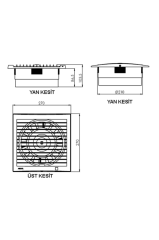 Aircol 200 Monofaze Tuvalet Banyo ve Mutfak Aspiratörü 44W 350m3/h