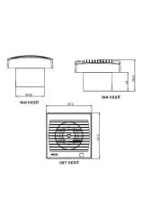 Aircol 100 OP Otomatik Panjurlu Monofaze Tuvalet Banyo ve Mutfak Aspiratörü 18W 100m3/h