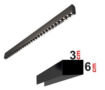 Osram Led Tridonic Trafo Sıva Üstü Tam Mercekli Linear Armatür 3x6 Cm Kasa Linear Aydınlatma 2700K (Sarı Işık) - 67CM - Askısız - Antrasit