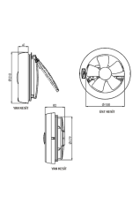 Aircol 150K Kapaklı Monofaze Tuvalet Banyo ve Mutfak Aspiratörü 20W 350m3/h