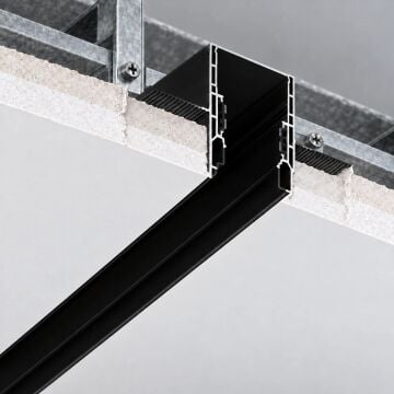 Forlife Klasik FL-6651 1 Metre Pratik Trimless Sıva Altı Magnet Ray Siyah Kasa