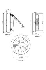 Aircol 200K Kapaklı Monofaze Tuvalet Banyo ve Mutfak Aspiratörü 25W 520m3/h