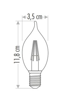 Cata 4 Watt Rustik Led Filament Buji Led Ampul CT-4281