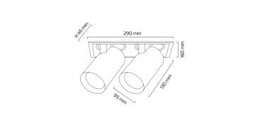 Goya 2x30 Watt Samsung Ledli Yuvarlak Cob Led Spot Mağaza Armatürü GY 3152-30