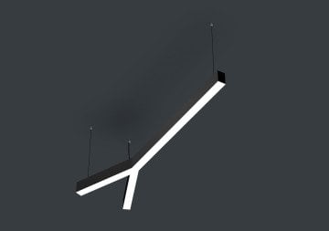 Y Linear Aydınlatma Modern Led Avize Lineer Armatür 60x60CM - 4000K (Natural Işık) - Askısız - Antrasit