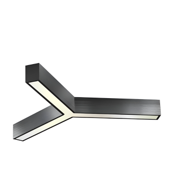 Y Linear Aydınlatma Modern Led Avize Lineer Armatür 60x60CM - 4000K (Natural Işık) - Askısız - Antrasit