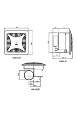 Aircol 250 Tavan Tipi Monofaze Tuvalet Banyo ve Mutfak Aspiratörü 27W 120m3/h