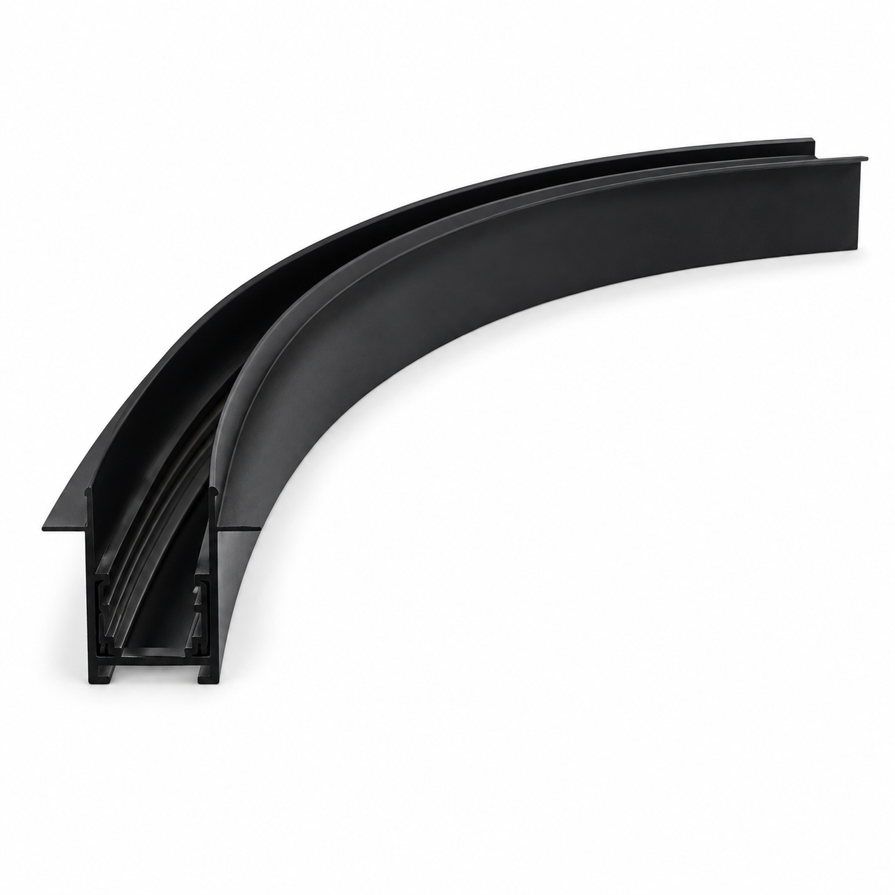 Forlife Klasik FL-5539 90 Derece Trimless Sıva Altı Magnet Ray Oval Dönüş Aparatı Siyah Kasa